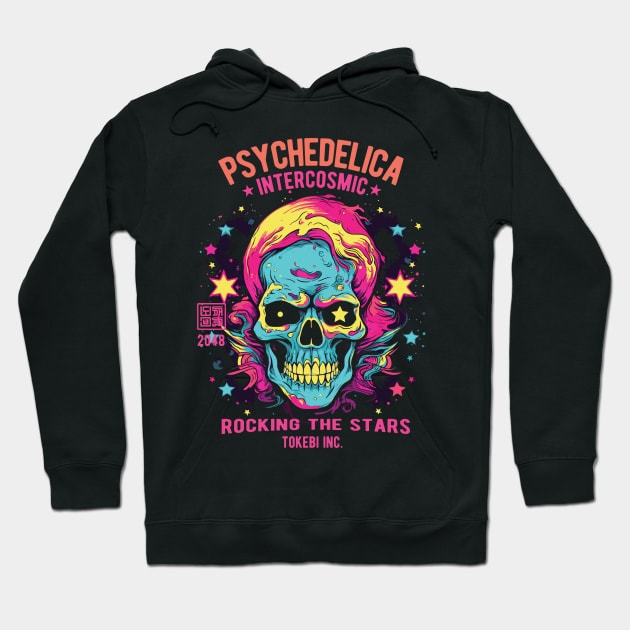 Rockstar Skull 80s Hoodie by TOKEBI